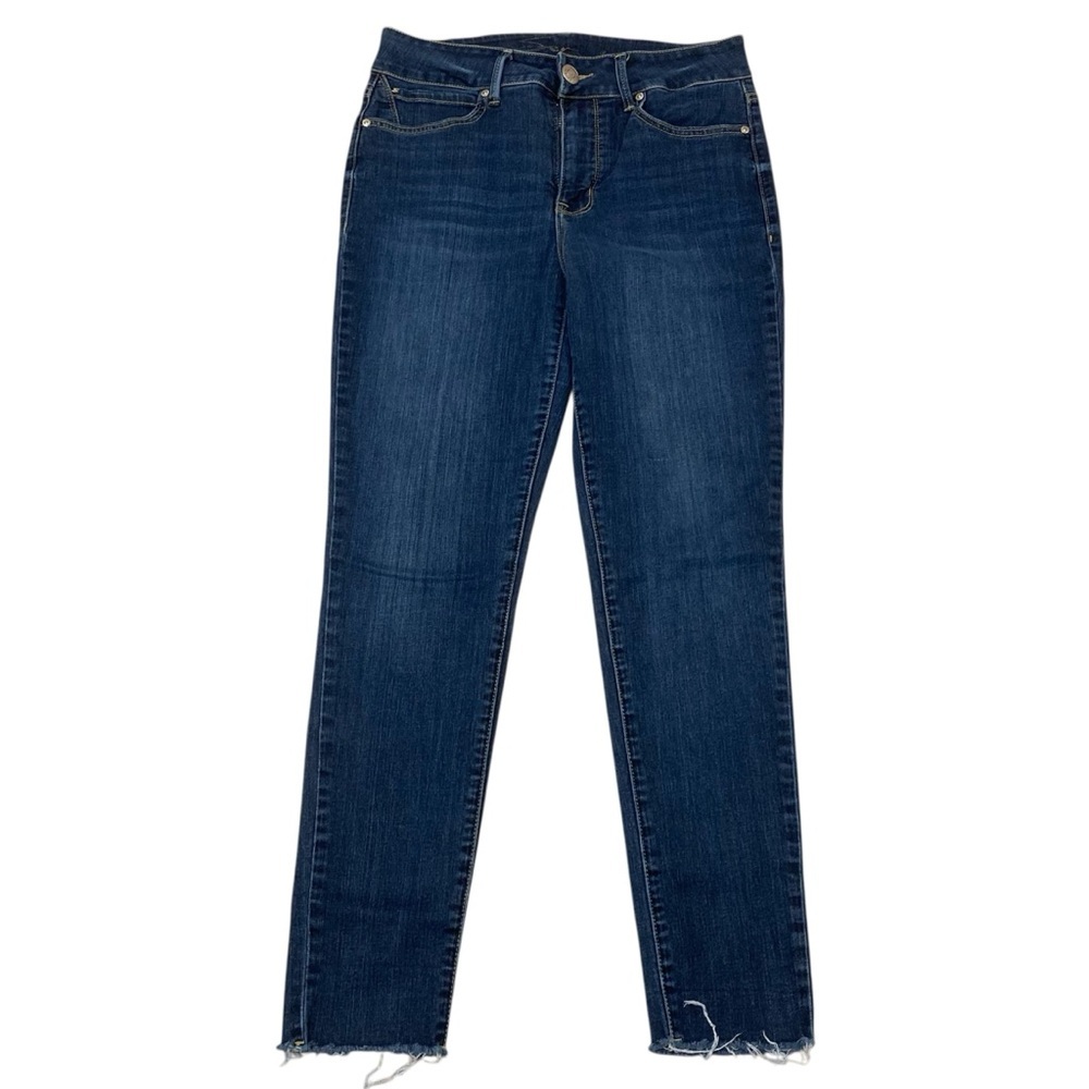 3/$20 Seven7 High Rise Dark Wash Skinny Jeans Women’s 10 Raw Hem Classic Stretch